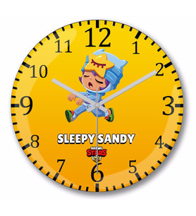 Brawl Stars Sleepy Sandy  Duvar Saati Bombeli Gercek Cam