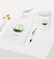 BK Gift Kişiye Özel Din Kültürü ve Ahlak Bilgisi Öğretmeni Temalı Beyaz Defter Kalem Kupa Seti - 1