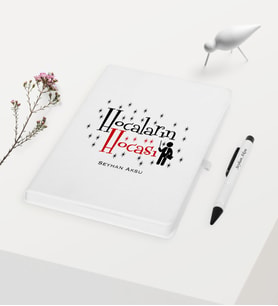 BK Gift Kişiye Özel Hocaların Hocası Temalı Beyaz Defter Kalem Hediye Seti - 1