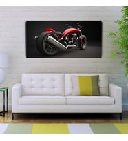 Kırmızı  Motor Canvas Tablo (60X120) (Acı Kahve)