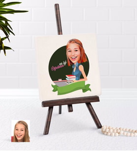 BK Gift Kişiye Özel Bayan En İyi Öğretmen Karikatürlü Şovaleli Doğal Taş-1 (Beyaz)