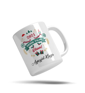 Kişiye Özel Hediye Yılbaşı Kupası (Beyaz)