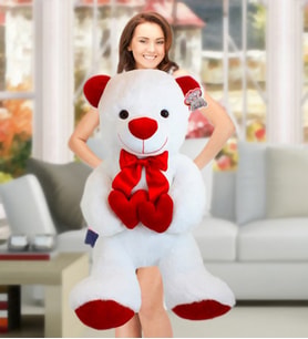 Özgüner 85 cm Bobo Peluş Ayıcık (Beyaz)
