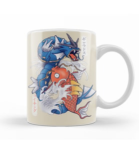 Dragon Koi Fish Evolution Kupa Bardak Porselen