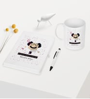 BK Gift Kişiye Özel Kimya Öğretmeni Temalı Beyaz Defter Kalem Kupa Seti - 3