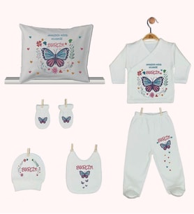 Pia Baby Gl 1910-08 İsme Özel Yastık Zıbın Set