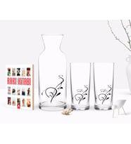 BK Gift Kişiye Özel Renkli Baskılı İsimli İkili Rakı Bardağı Karaf ve Cep Kitabı Hediye Seti-122 (Model 1)