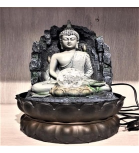 Dekoratif Işıklı Buda Tasarımlı Su Şelalesi