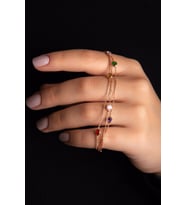  Zirkon Taşlı Rose Altın Kaplama Kadın Bileklik 925 Ayar Gümüş