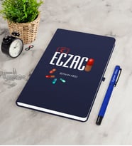 BK Gift Kişiye Özel Eczacı Lacivert Defter Kalem Seti-3