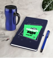 BK Gift Kişiye Özel Mühendis Baba Lacivert Defter Kalem Termos Mug Seti-2 (Model 1)