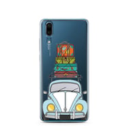 Tatil Araba Tasarımlı Süper Şeffaf Silikon Telefon Kılıfı Huawei P20   