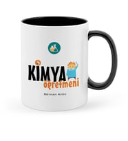 BK Gift Kişiye Özel Kimya Öğretmeni Siyah Kupa Bardak  1
