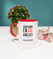 Amca Tasarımlı Kişiye Özel Amca Kupa Bardak Kırmızı