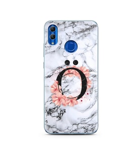 Mermer Çiçekli Harf Tasarım Süper Şeffaf Silikon Telefon Kılıfı Huawei Honor 10 