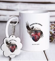 BK Gift Kişiye Özel Mesleki Jandarma Özel Harekat Beyaz Kupa ve Anahtarlık Hediye Seti (Model 1)
