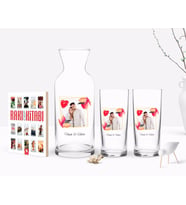 BK Gift Kişiye Özel Renkli Baskılı İsimli Fotoğraflı İkili Rakı Bardağı Karaf ve Cep Kitabı Hediye Seti-28 (Model 1)