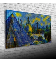 Gece Canvas Tablo (60X120) (Antrasit)