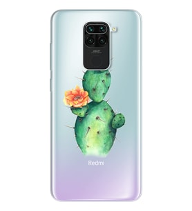 Kaktüs Tasarımlı Süper Şeffaf Silikon Telefon Kılıfı Xiomai Redmi Note 9