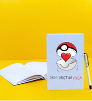 Kişiye Özel Pokemon Tasarımlı Sevgiliye İsimli Defter Kalem Seti