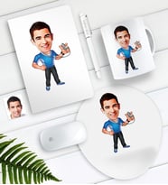 BK Gift Kişiye Özel Bay Antrenör Karikatürlü Defter Kalem Kupa Mouse Pad Seti (Model 1)