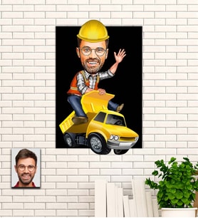 Kişiye Özel Hediye Mühendis Karikatür Ahşap Tablo