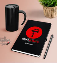BK Gift Kişiye Özel Eczane Siyah Defter Kalem Termos Mug Seti-4 (Model 1)