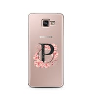 Pembe Çiçekli Harf Tasarım Süper Şeffaf Silikon Telefon Kılıfı Samsung A7 (2016)