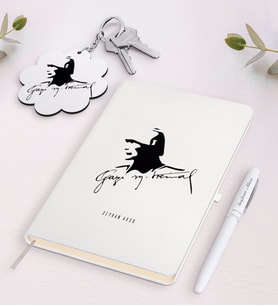 BK Gift Kişiye Özel Atatürk Temalı Beyaz Defter Kalem ve Anahtarlık Hediye Seti-27 (Model 1)