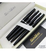 Scrikss 33 4'lü Kalem Set Siyah  Dolma Kalem + Roller Kalem + Tükenmez Kalem + Versatil Kalem Seti  İsme Özel Kalem  Hediye Kalem