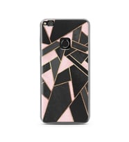 Pembe Geometri Tasarımlı Süper Şeffaf Silikon Telefon Kılıfı Huawei P9 Lite (201