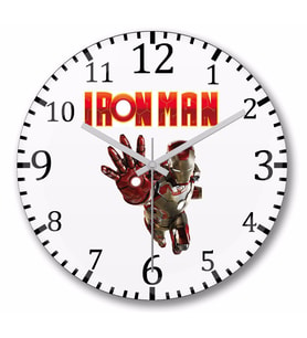 Iron Man    Duvar  Saati Bombeli Gercek Cam