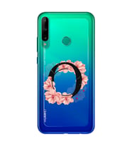 Pembe Çiçekli Harf Tasarım Süper Şeffaf Silikon Telefon Kılıfı Huawei P40 Lite E