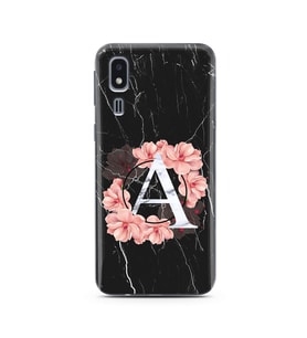 Mermer Çiçekli Harf Tasarım Süper Şeffaf Silikon Telefon Kılıfı Samsung A2 Core 