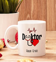 Doktora Hediye Beyaz Kupa Bardak