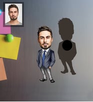 Kişiye Özel Patron Karikatürlü Ahşap Magnet Bay-9