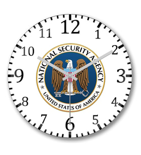 National Security Agency Duvar Saati Bombeli Gercek Cam
