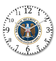 National Security Agency Duvar Saati Bombeli Gercek Cam