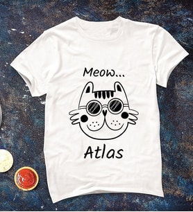 Kişiye Özel Meow Kedi Tişörtü