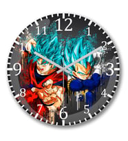 Goku e Vegeta 2 Duvar Saati Bombeli Gercek Cam