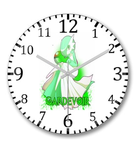 Pokemon Gardevoir Duvar Saati Bombeli Gercek Cam