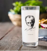 BK Gift Kişiye Özel Atatürk Temalı Rakı Bardağı-18 (Beyaz)