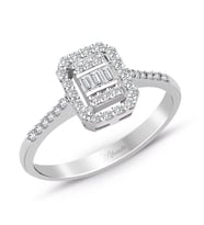 0.35 Ct. Modern Tasarım Baget Kare Tektaş Yüzük