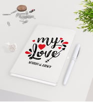 BK Gift Kişiye Özel Sevgililer Günü Beyaz Defter Kalem Seti-75