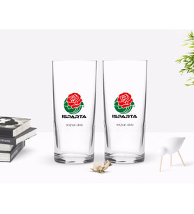 BK Gift Kişiye Özel Renkli Baskılı Isparta Tasarımlı Turistik İkili Rakı Bardağı Seti-1 (Beyaz)