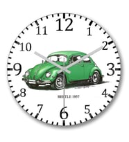 Volkswagen Old Beetle1 Duvar Saati Bombeli Gercek Cam