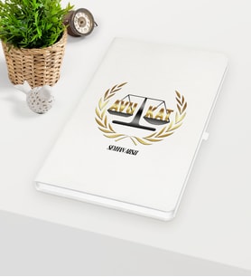 BK Gift Kişiye Özel Avukat Temalı Beyaz Defter - 1