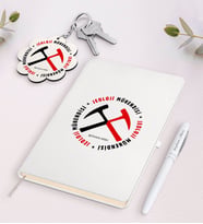 BK Gift Kişiye Özel Jeoloji Mühendisi Beyaz Defter Kalem Ve Anahtarlık Hediye Seti-2 (Model 1)