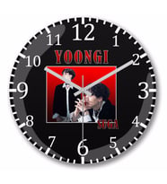 Suga Yoongi Bts Duvar Saati Bombeli Gercek Cam