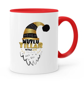 BK Gift Kişiye Özel Mutlu Yıllar Kırmızı Kupa Bardak  7